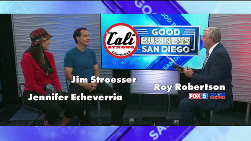 Roy Robertson of KUSI's "Good Business San Diego" interviews CALI Strong Founders, Jennifer Echeverria and Jim Stroesser.