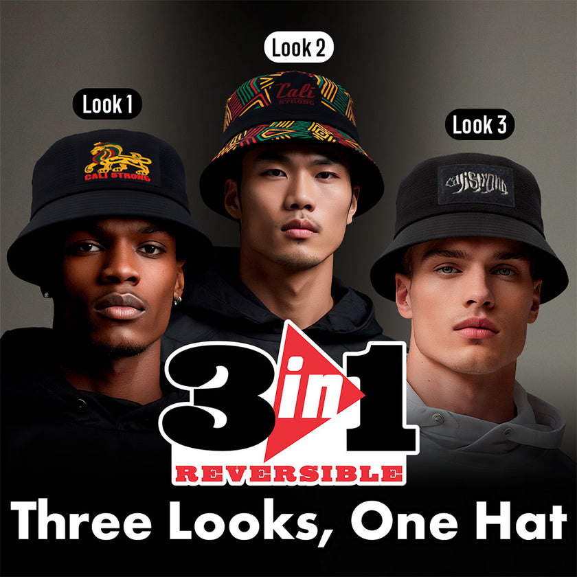 CALI Strong 3-in-1 Reversible Bucket Hats: Three Different Looks, One Hat
