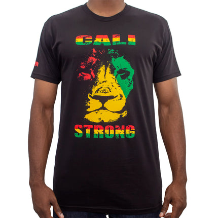 CALI Strong Triangle Lion Rasta Black T-Shirt - T-Shirt - Image 1 - CALI Strong