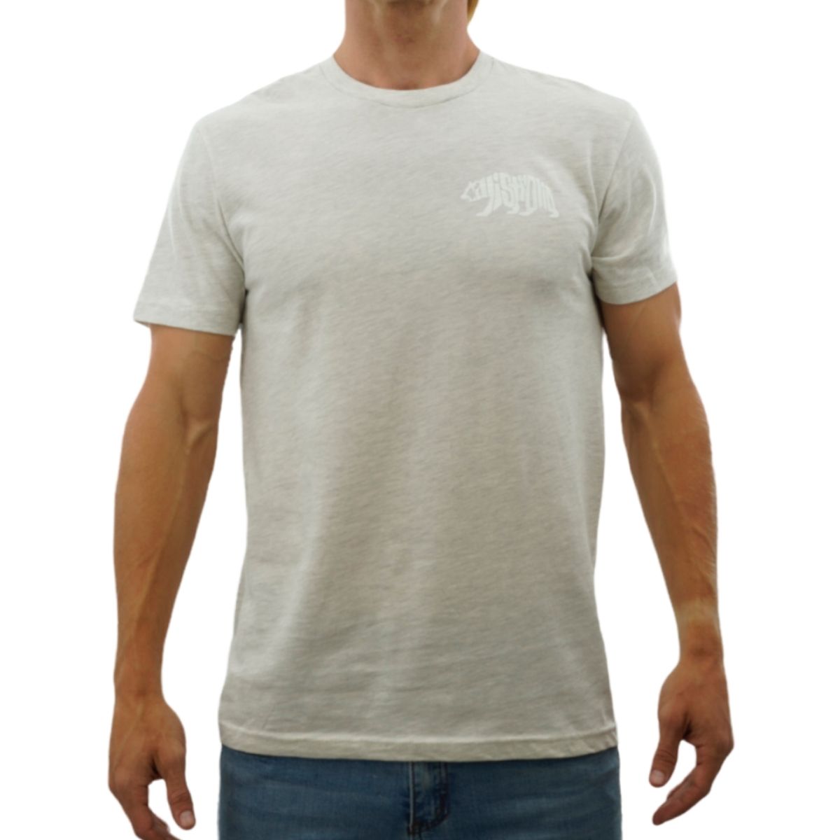 CALI Strong Word Bear T-shirt White Glow in the Dark - T-Shirt - Image 1 - CALI Strong