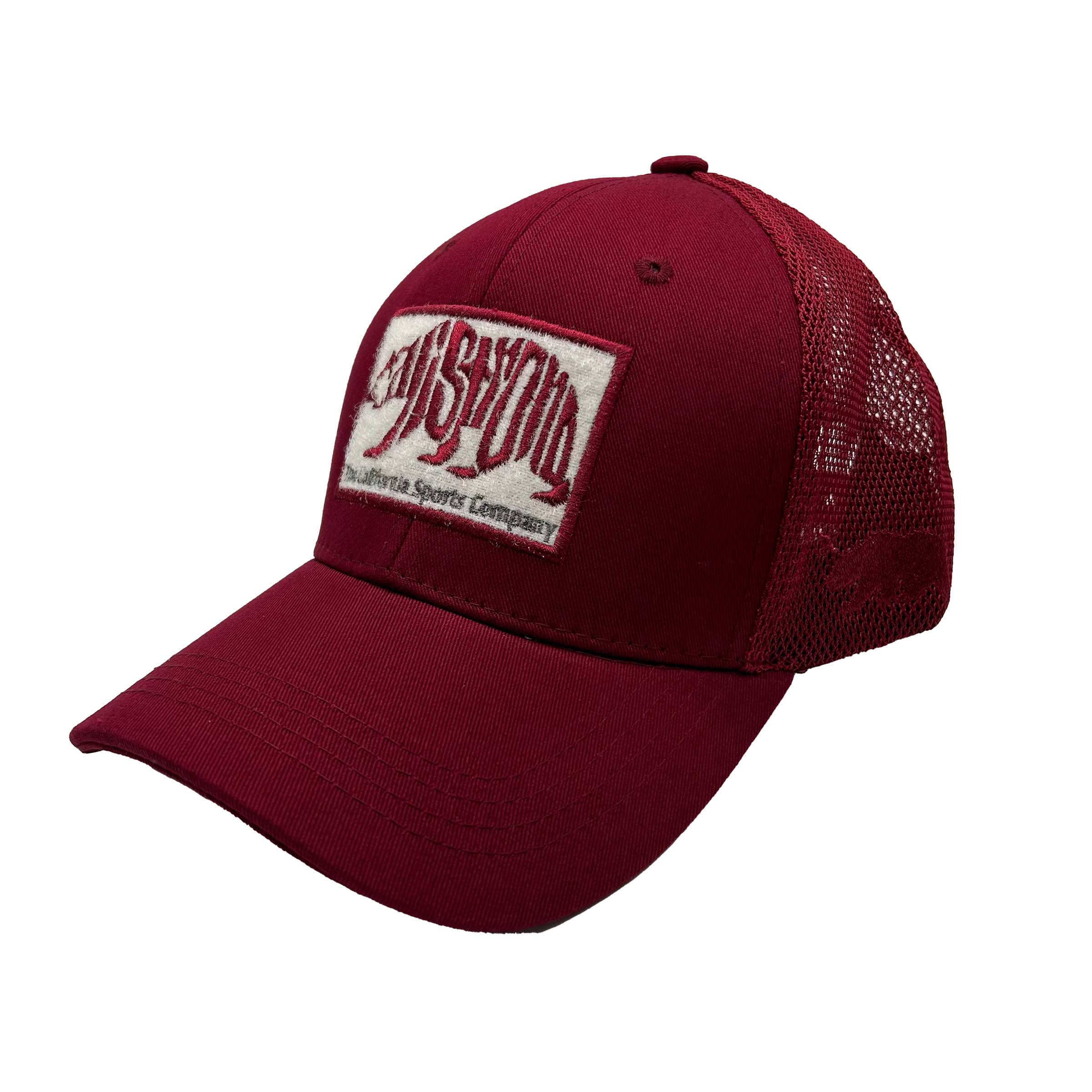 CALI Strong Original Tactical Trucker Hat Morale Patch Burgundy - Headwear - Image 2 - CALI Strong