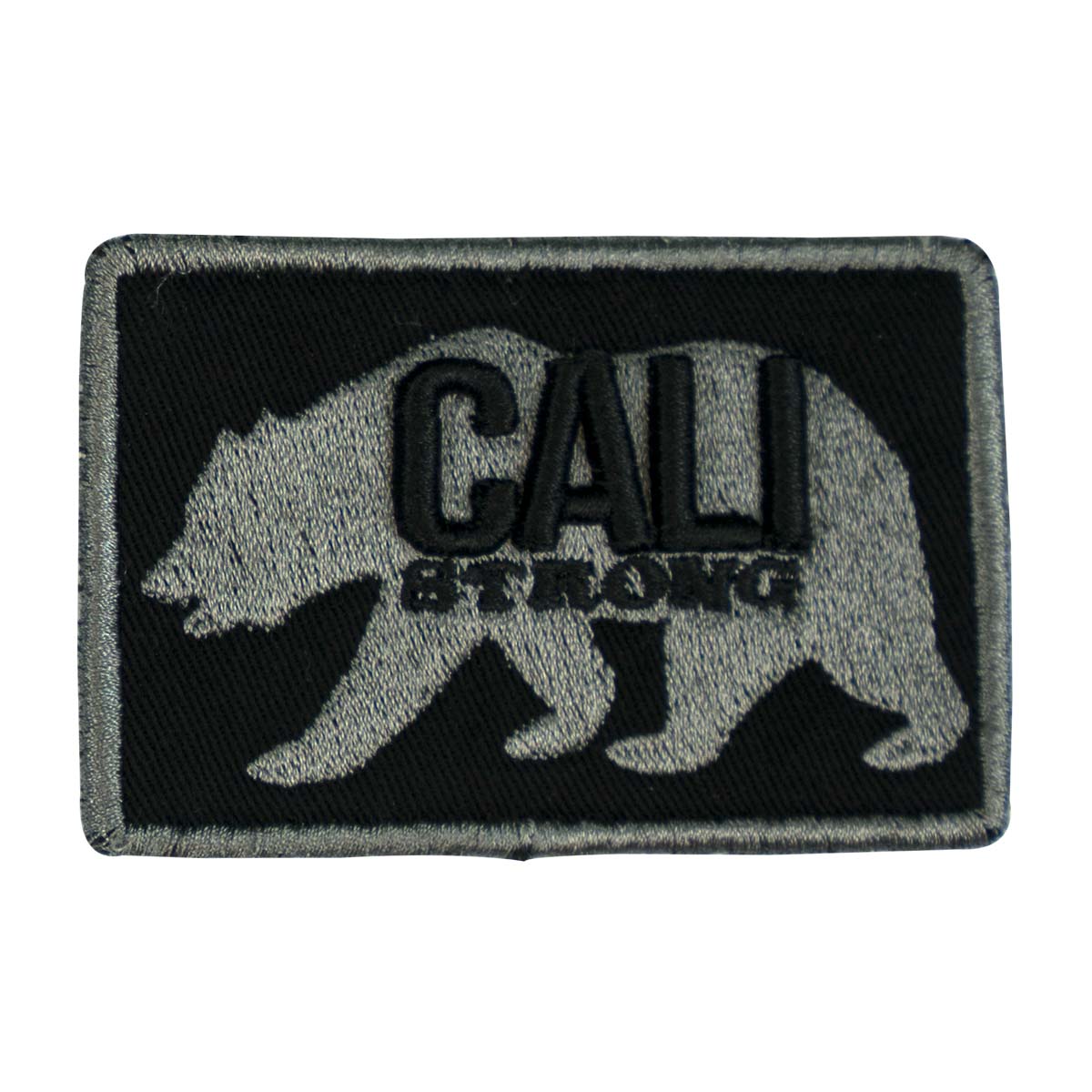 CALI Strong Bear Black Grey 3D Hook-and-Loop 2x3 Morale Patch