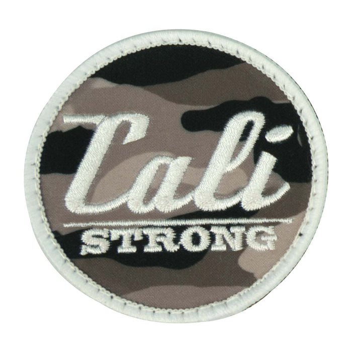 CALI Strong Urban Camo Black White Tan Round Embroidered Hook-and-Loop Morale Patch - Patches - CALI Strong
