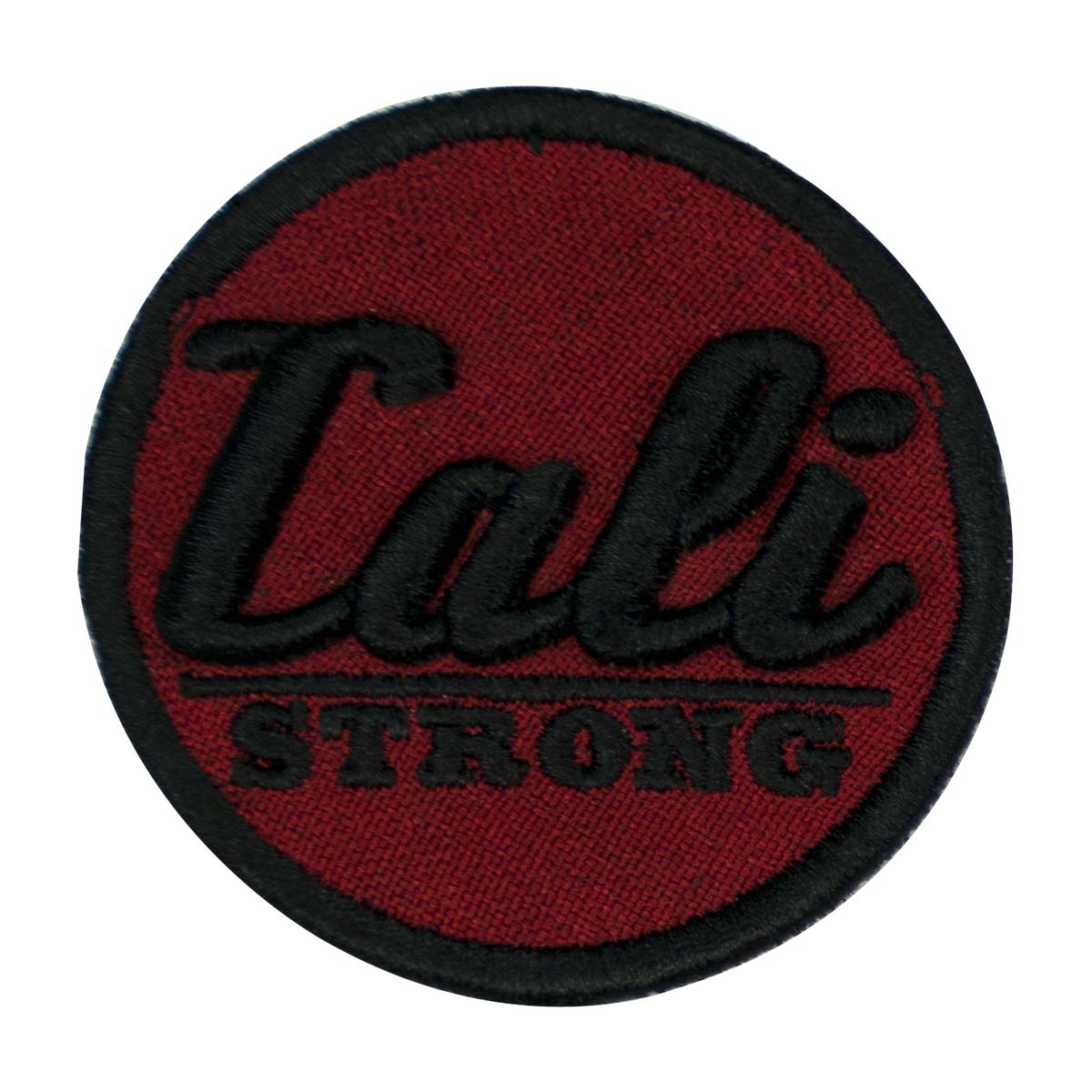 CALI Strong Black Maroon 3D Round Hook-and-Loop Morale Patch