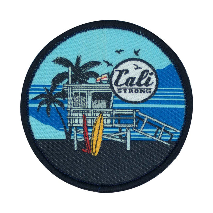 CALI Strong Life Guard Tower Blue Red Yellow Round Embroidered Hook-and-Loop Morale Patch - Patches - CALI Strong
