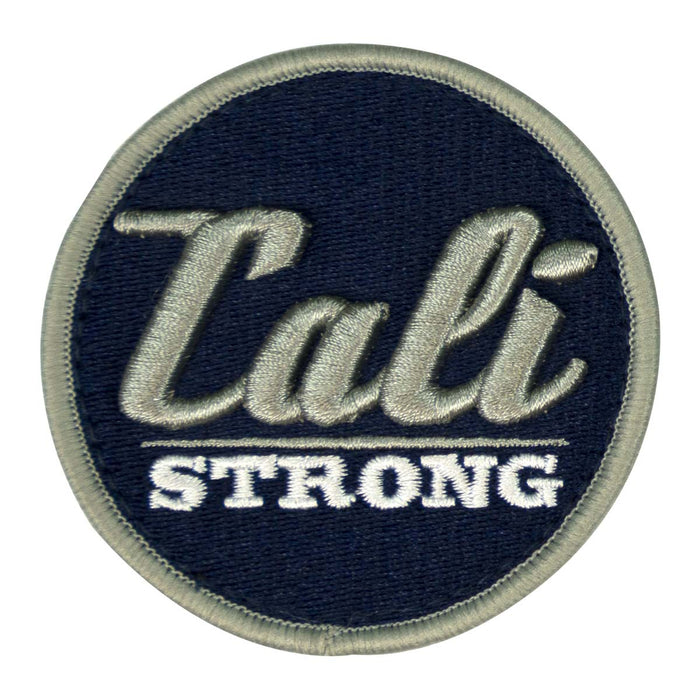CALI Strong Blue Silver White Round 3D Embroidered Hook-and-Loop Morale Patch - Patches - CALI Strong