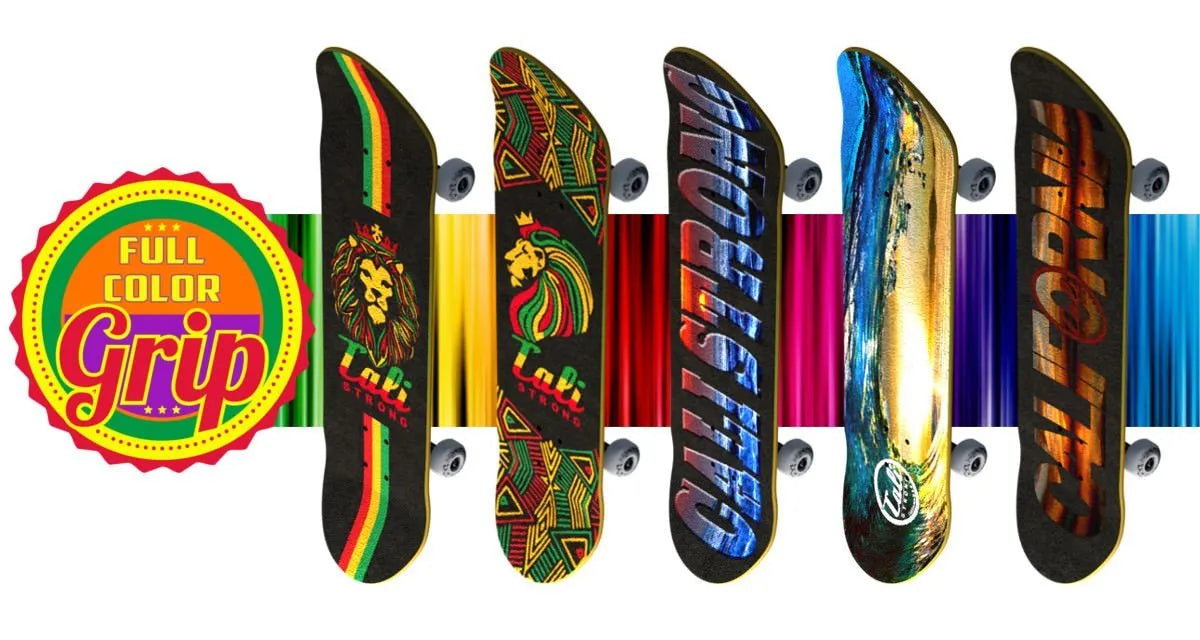 CALI Strong Full Color Skateboard Grip Tape Is Durable & Grippy