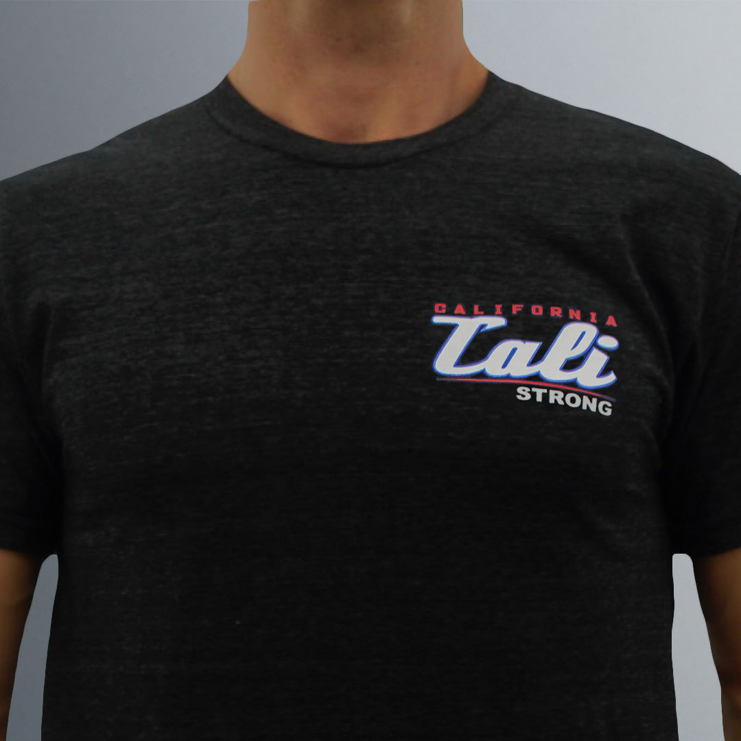 Cali Strong CALI Strong Crest Performance T-Shirt Black Heather Glow in the Dark