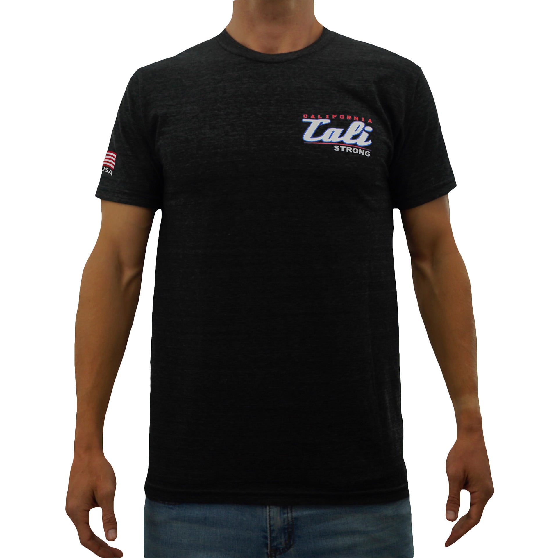 Cali Strong CALI Strong Crest Performance T-Shirt Black Heather Glow in the Dark