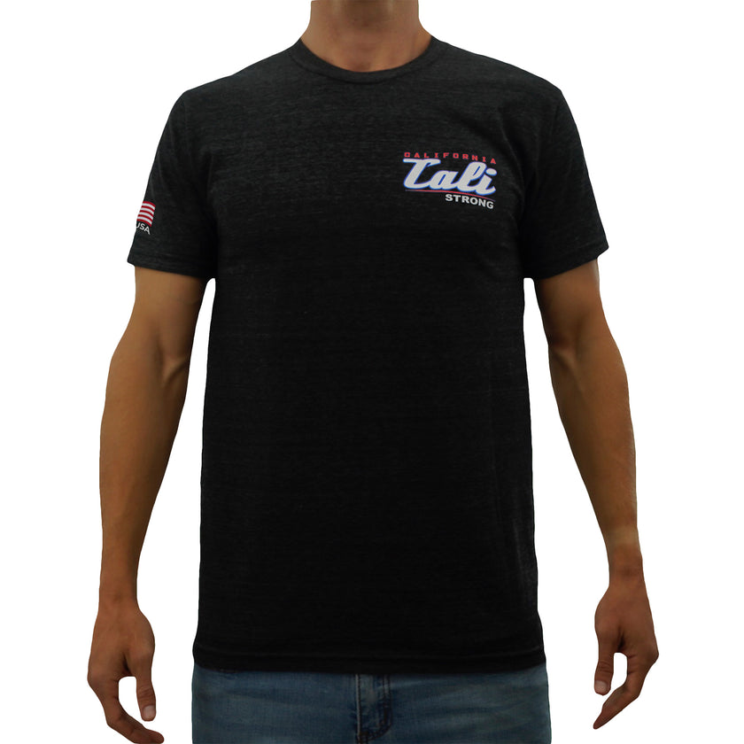 CALI Strong Crest Performance T-Shirt Black Heather Glow in the Dark - T-Shirt - Image 3 - CALI Strong