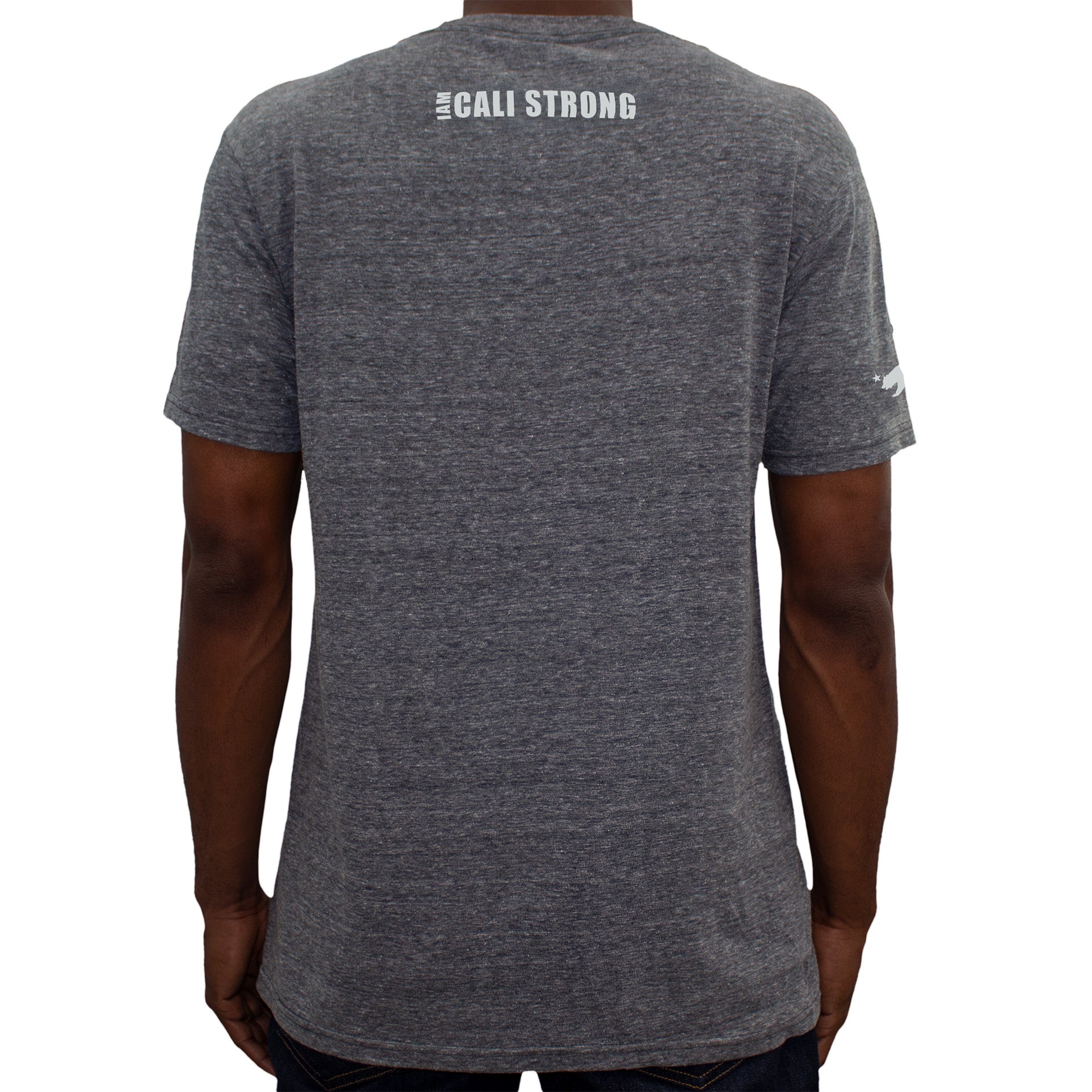 CALI Strong Crest USA Performance T-Shirt Heather Grey Glow in the Dark