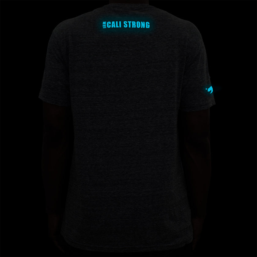 CALI Strong Crest USA Performance T-Shirt Heather Grey Glow in the Dark - T-Shirt - Image 8 - CALI Strong