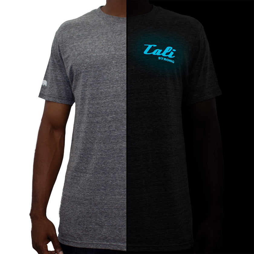 CALI Strong Crest USA Performance T-Shirt Heather Grey Glow in the Dark - T-Shirt - Image 12 - CALI Strong