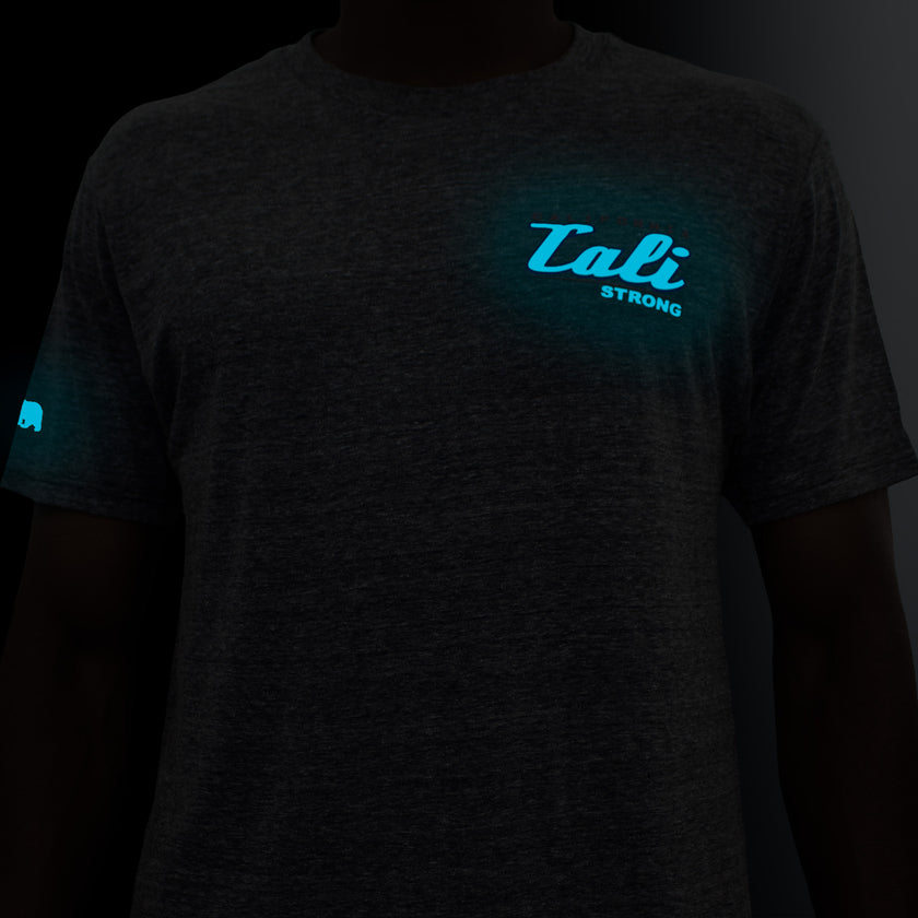 CALI Strong Crest USA Performance T-Shirt Heather Grey Glow in the Dark - T-Shirt - Image 2 - CALI Strong