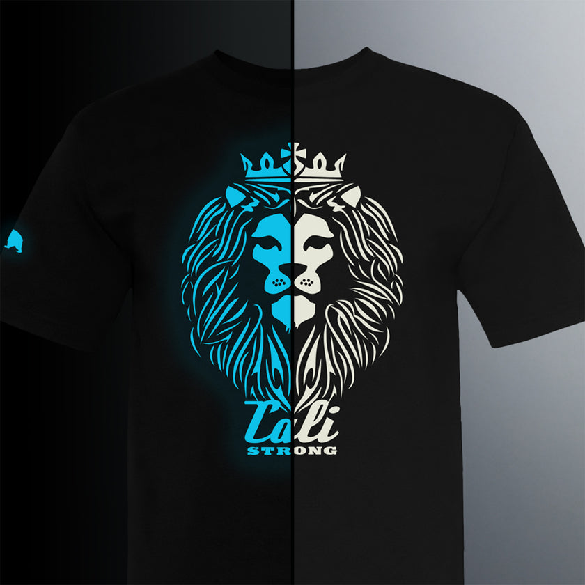 CALI Strong King Rasta Black T-shirt Glow in the Dark - T-Shirt - Image 1 - CALI Strong