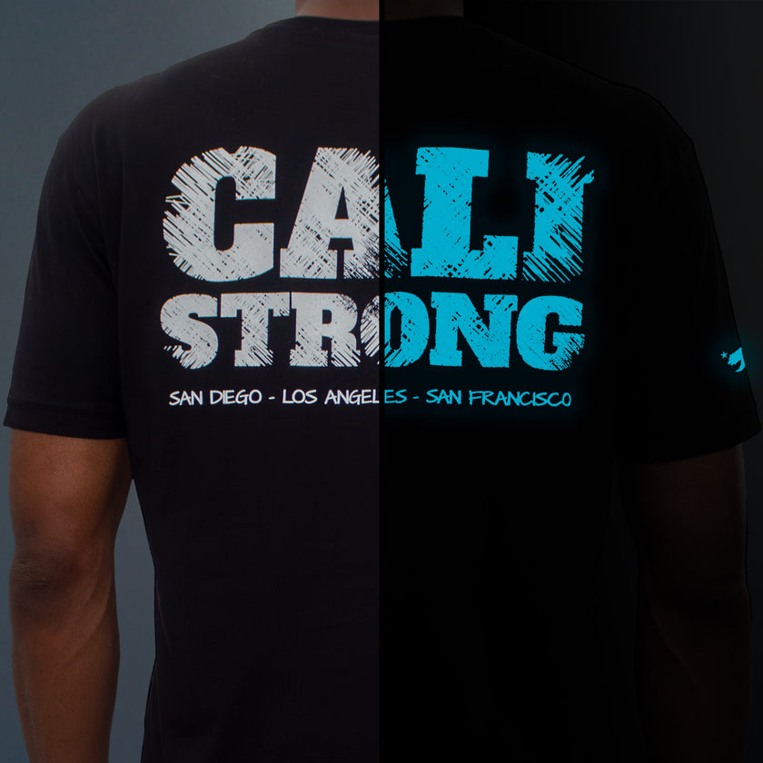 CALI Strong Scratch Black T-Shirt Glow in the Dark - T-Shirt - Image 1 - CALI Strong