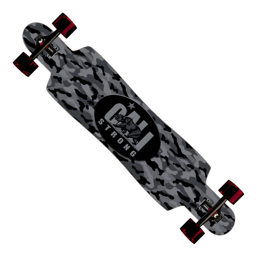 CALI Strong Urban Camo Grey Longboard Drop Through Complete - Longboard Drop Through - Image 1 - CALI Strong