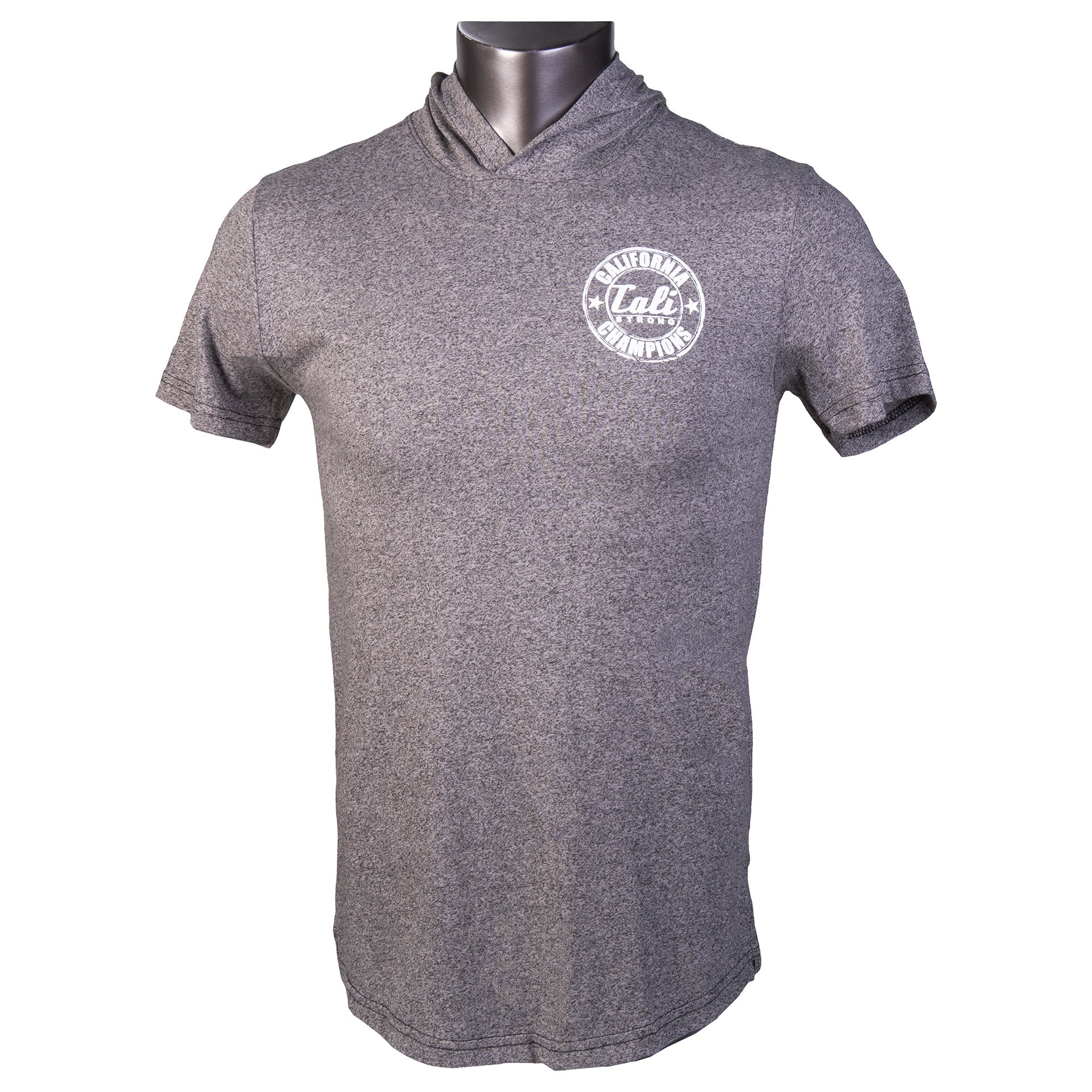 California Champion Performance Hooded T-shirt Gray Heather Glow in the Dark - T-Shirt - Image 4 - CALI Strong