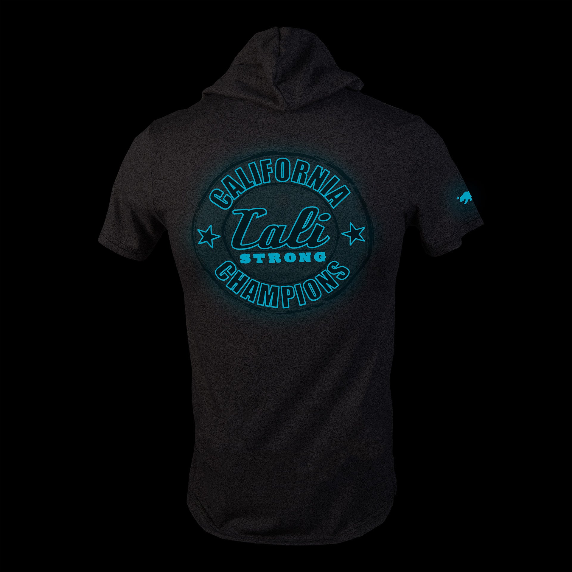 California Champion Performance Hooded T-shirt Gray Heather Glow in the Dark - T-Shirt - Image 5 - CALI Strong