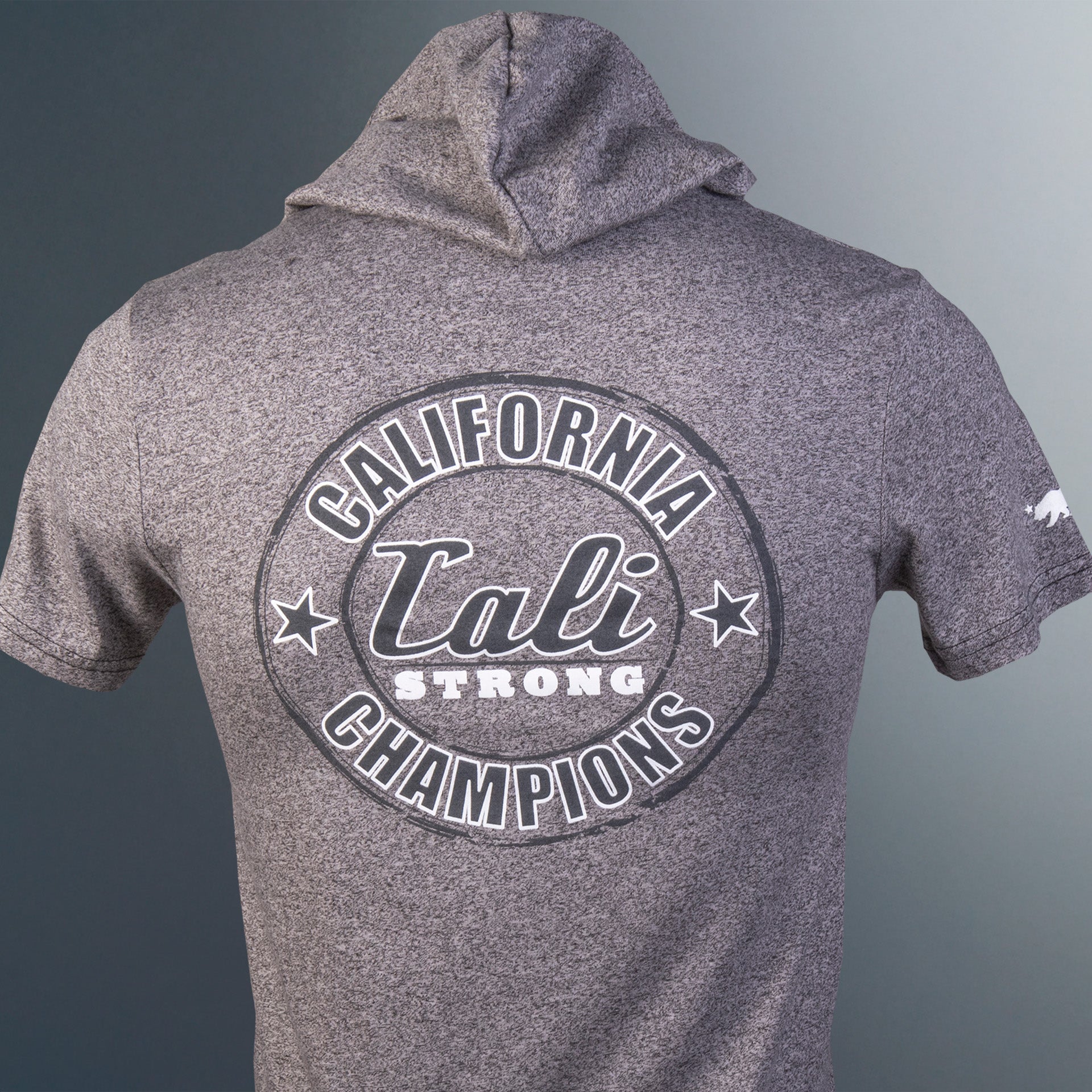 California Champion Performance Hooded T-shirt Gray Heather Glow in the Dark - T-Shirt - Image 8 - CALI Strong