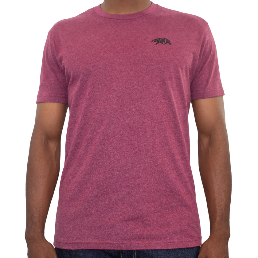 CALI Strong Word Bear T-Shirt Premium Cotton Suede Heather Red - T-Shirt - Image 1 - CALI Strong