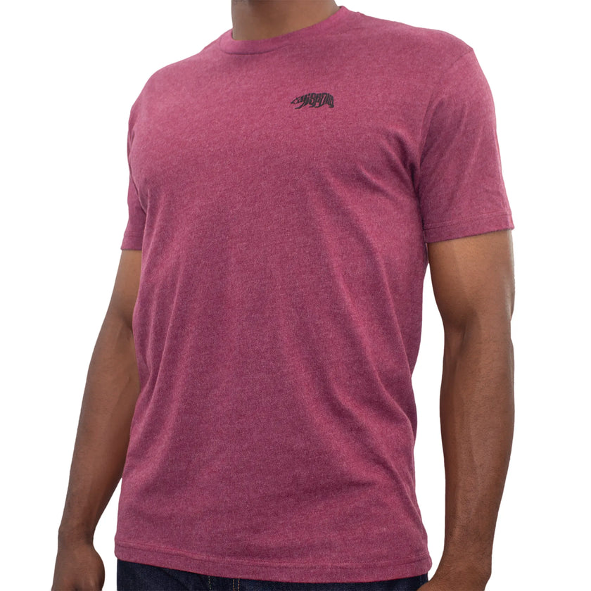 CALI Strong Word Bear T-Shirt Premium Cotton Suede Heather Red - T-Shirt - Image 2 - CALI Strong