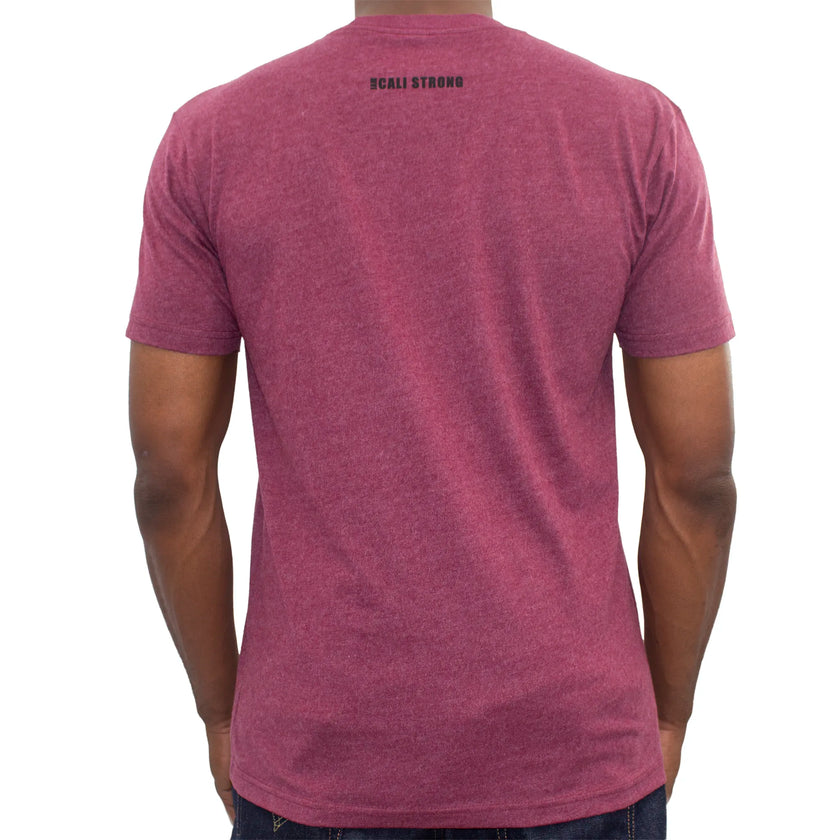 CALI Strong Word Bear T-Shirt Premium Cotton Suede Heather Red - T-Shirt - Image 3 - CALI Strong
