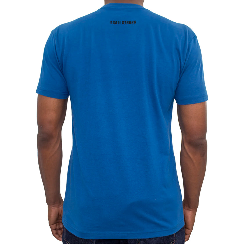 CALI Strong Word Bear T-Shirt Premium Cotton Suede Heather Blue - T-Shirt - Image 3 - CALI Strong