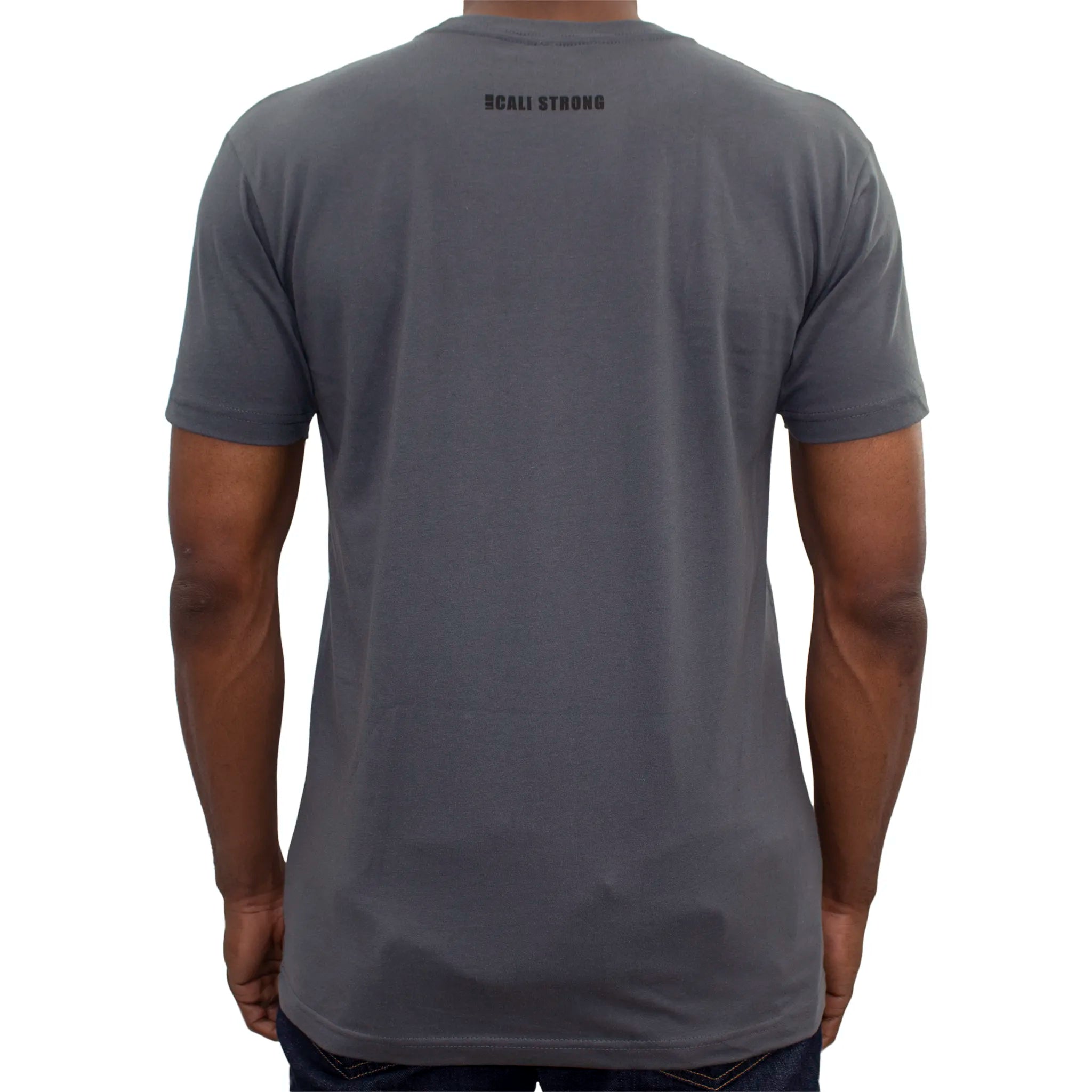 CALI Strong Word Bear T-Shirt Premium Cotton Suede Heather Grey - T-Shirt - Image 2 - CALI Strong