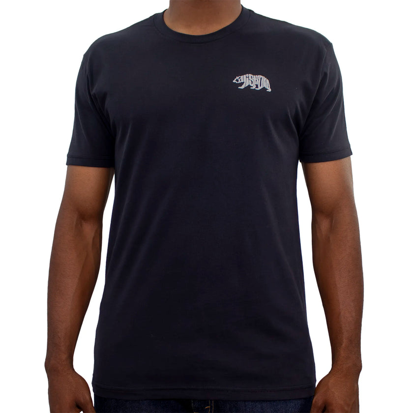 CALI Strong Word Bear Black T-Shirt Premium Cotton Suede - T-Shirt - Image 1 - CALI Strong