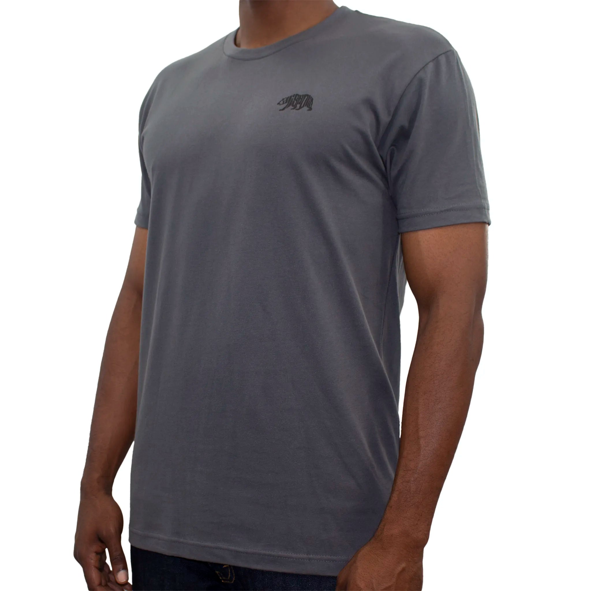 CALI Strong Word Bear T-Shirt Premium Cotton Suede Heather Grey - T-Shirt - Image 3 - CALI Strong