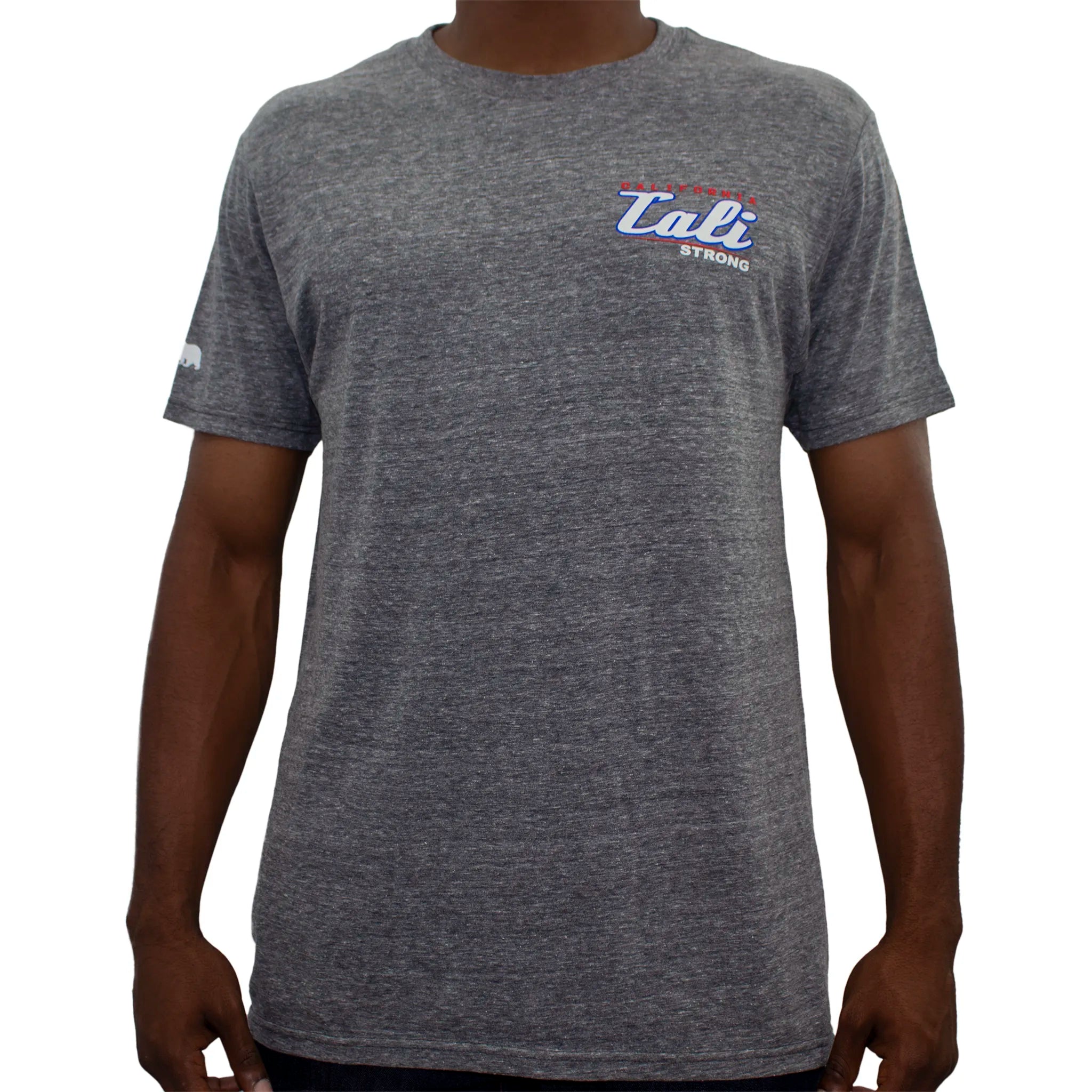 CALI Strong Crest USA Performance T-Shirt Heather Grey Glow in the Dark - T-Shirt - Image 1 - CALI Strong