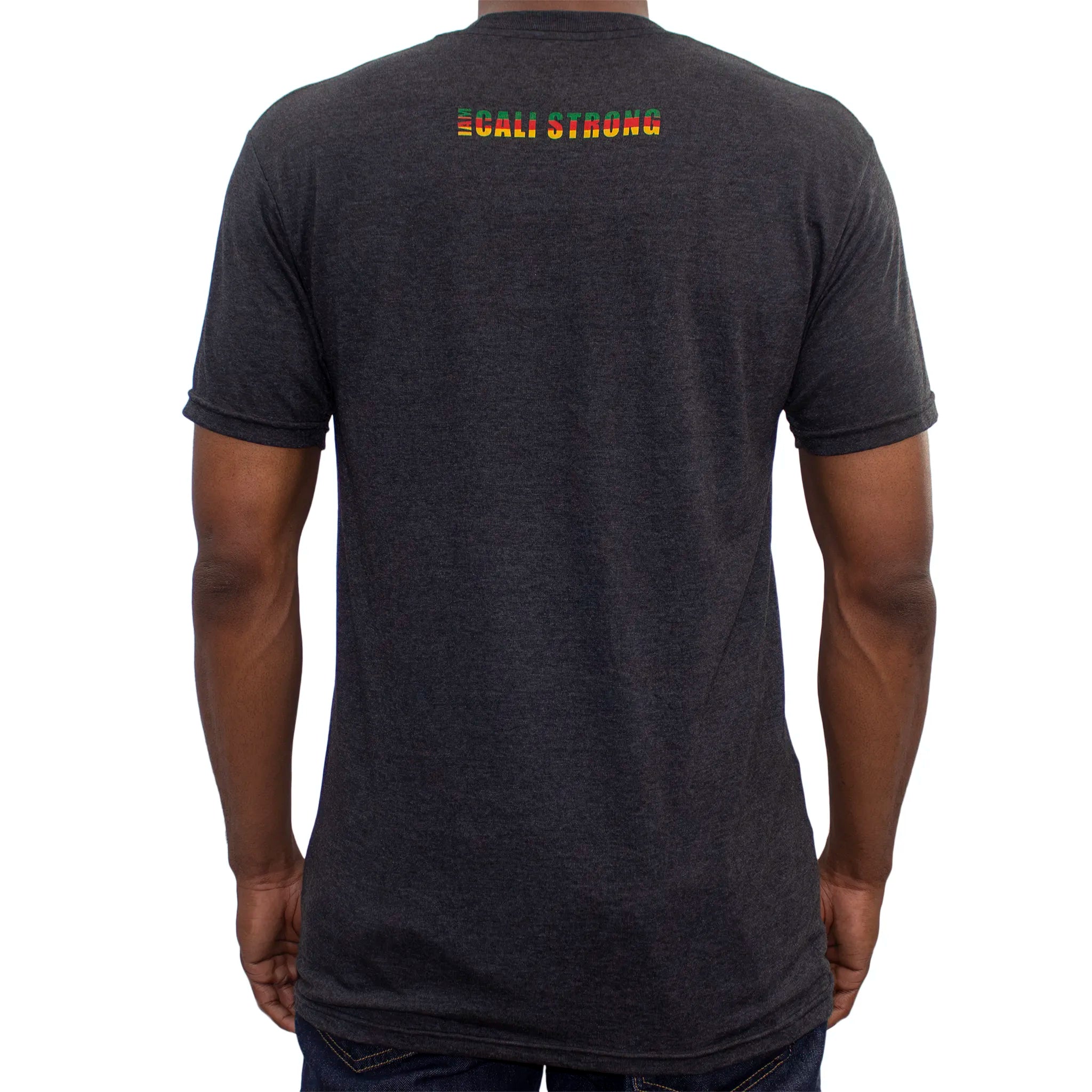 CALI Strong Triangle Lion Rasta Performance Triblend T-Shirt Charcoal Grey - T-Shirt - Image 4 - CALI Strong