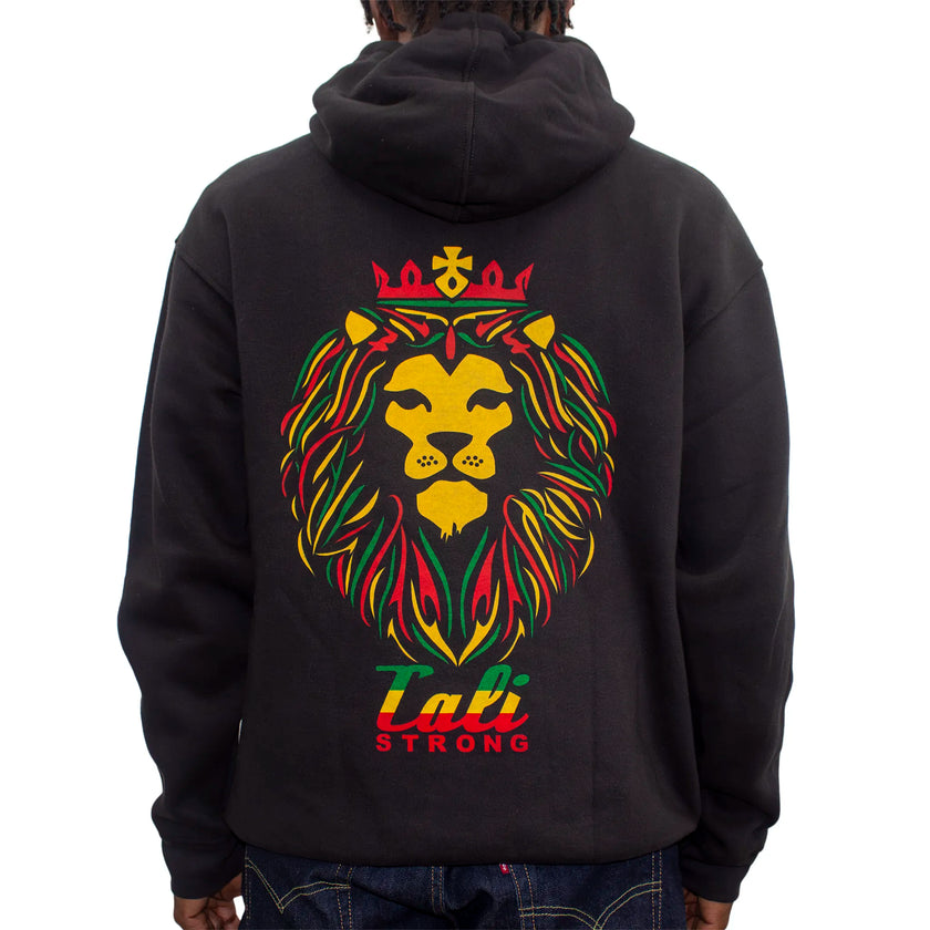 CALI Strong King Rasta Black Hoodie Deluxe - Hoodie - Image 3 - CALI Strong