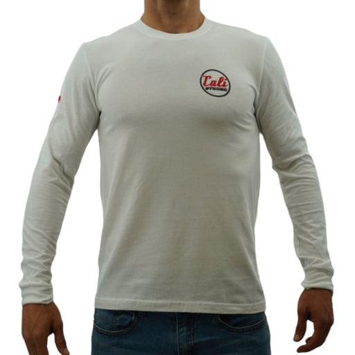 CALI Strong Car Logo Long Sleeve T-Shirt Premium Cotton Suede White - T-Shirt - CALI Strong