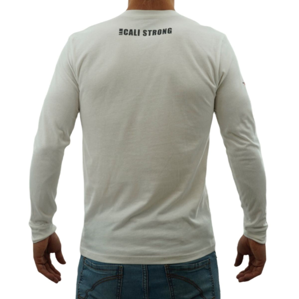 CALI Strong Classic Long Sleeve T-Shirt Premium Cotton Suede White - T-Shirt - Image 3 - CALI Strong