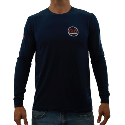 CALI Strong Classic Long Sleeve T-Shirt Premium Cotton Suede Midnight Navy - T-Shirt - Image 1 - CALI Strong