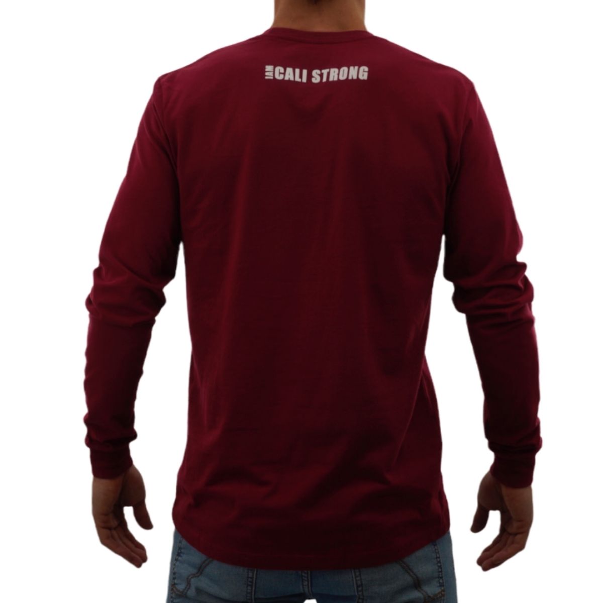 CALI Strong Classic Long Sleeve T-Shirt Premium Cotton Suede Heather Maroon - T-Shirt - Image 3 - CALI Strong