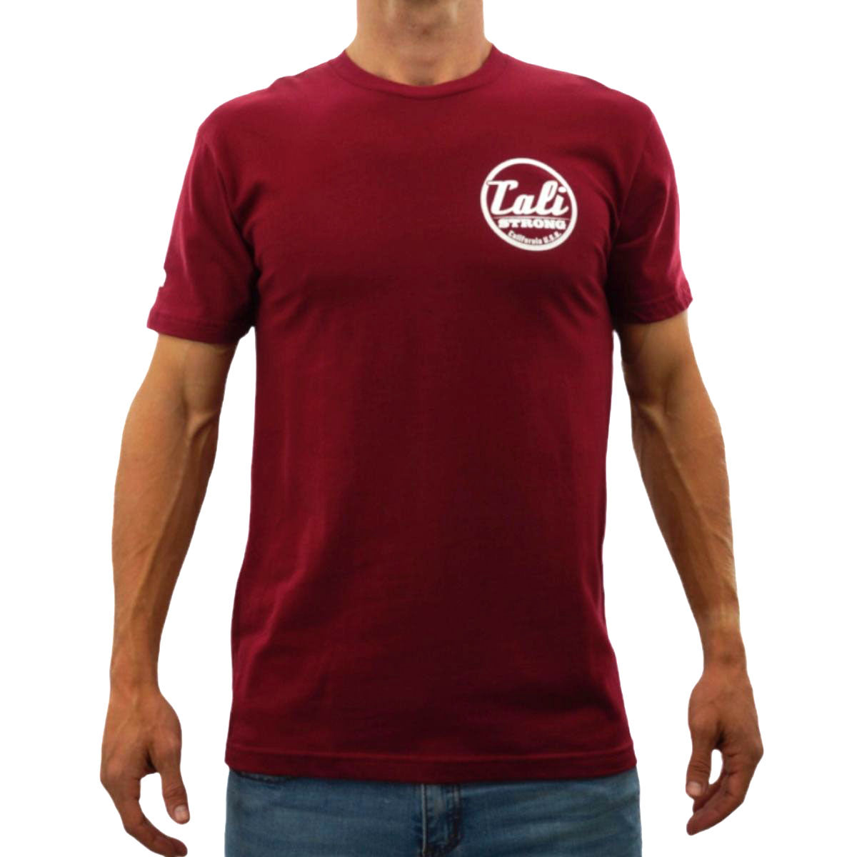 CALI Strong Classic T-shirt Burgundy Glow in the Dark - T-Shirt - Image 1 - CALI Strong