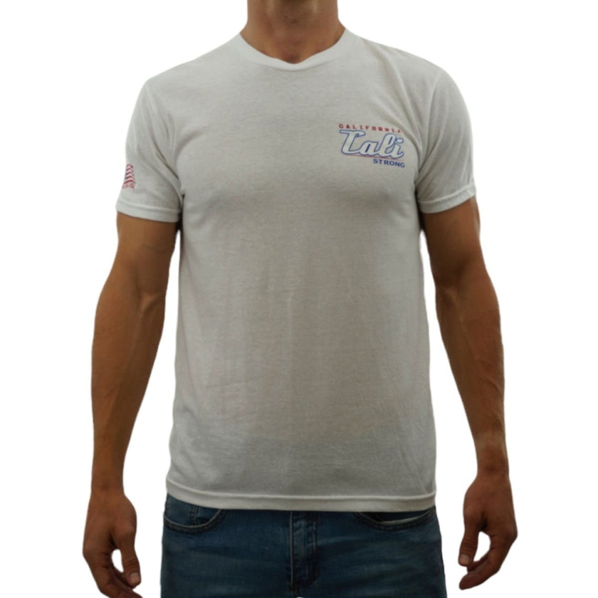 CALI Strong Crest Performance T-Shirt White Glow in the Dark - T-Shirt - Image 1 - CALI Strong