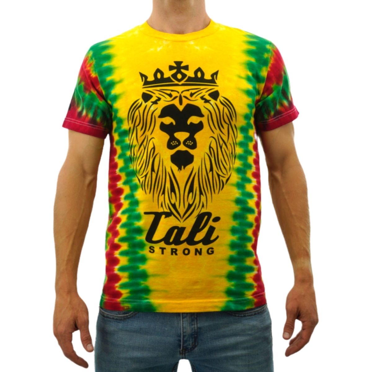 CALI Strong King Rasta T-shirt Tie Dye - T-Shirt - Image 1 - CALI Strong