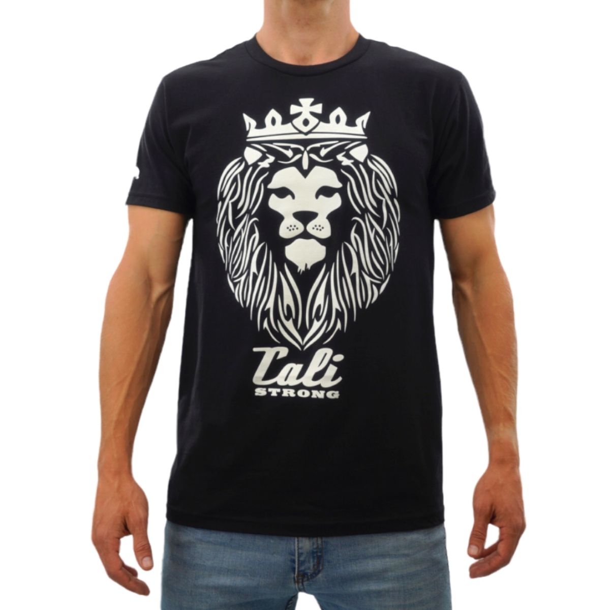 CALI Strong King Rasta Black T-shirt Glow in the Dark - T-Shirt - Image 1 - CALI Strong