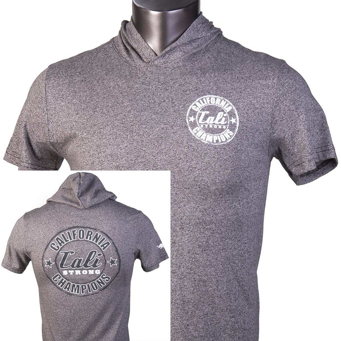 California Champion Performance Hooded T-shirt Heather Gray Glow in the Dark - T-Shirt - CALI Strong