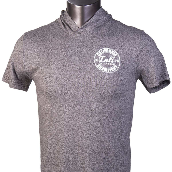 California Champion Performance Hooded T-shirt Heather Gray Glow in the Dark - T-Shirt - CALI Strong