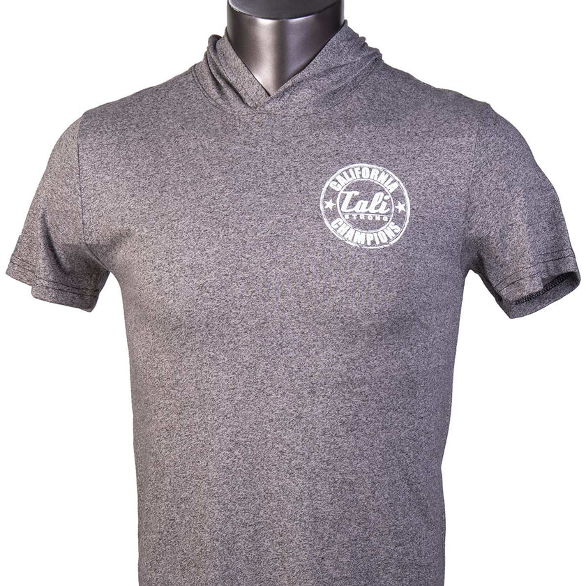 California Champion Performance Hooded T-shirt Gray Heather Glow in the Dark - T-Shirt - Image 9 - CALI Strong