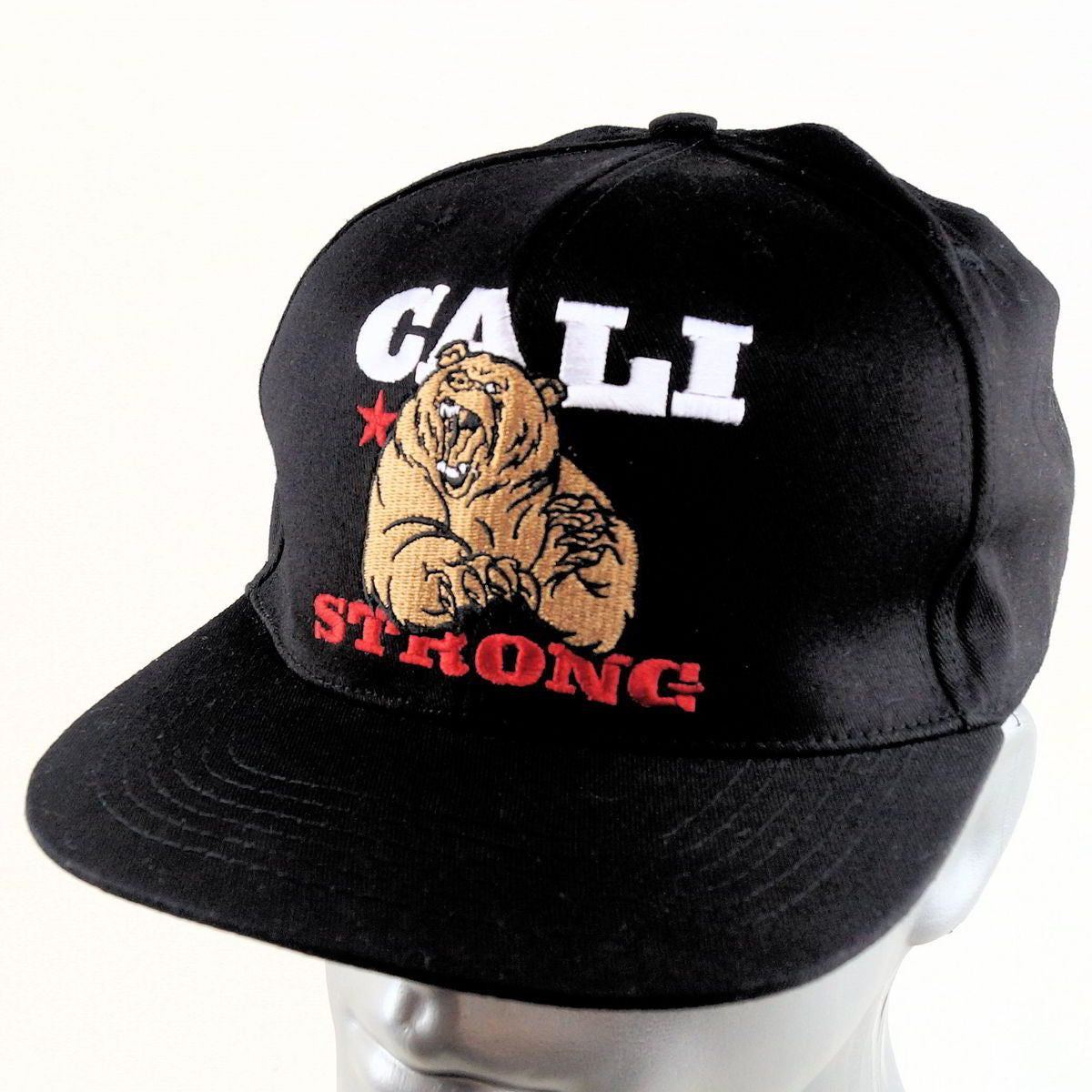 Mean Bear Flat Bill Snapback Black Cap - Headwear - Image 5 - CALI Strong