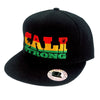 CALI Strong Palmtree Rasta Flat Bill Snapback Cap - Headwear - Image 1 - CALI Strong