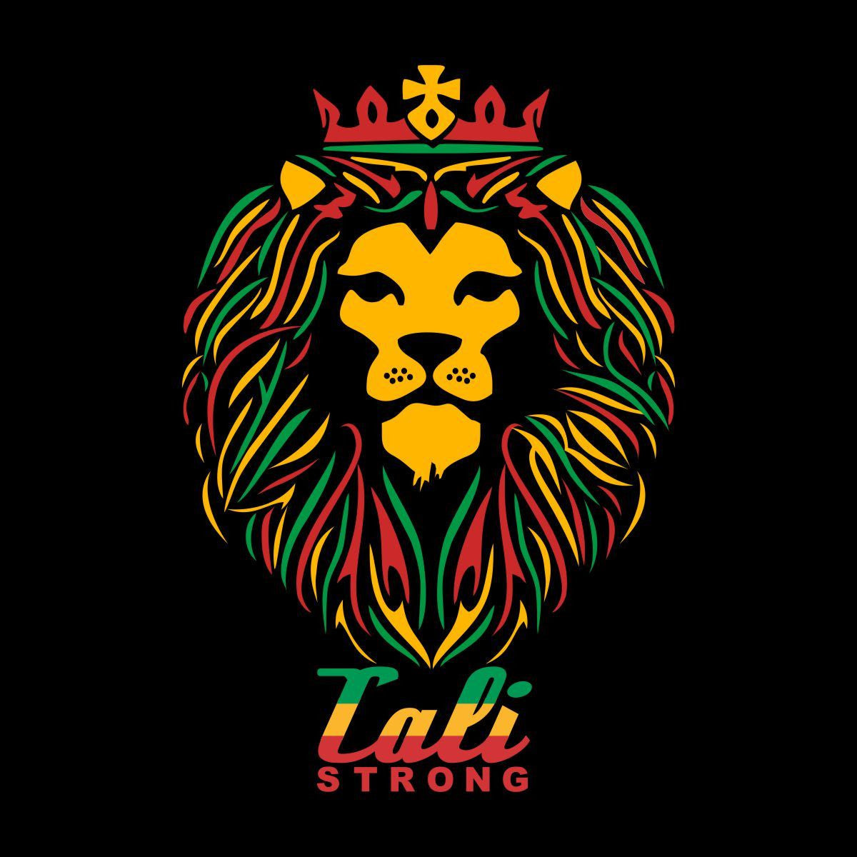 Strong Rasta Rat CALI Strong King Rasta Black T-Shirt