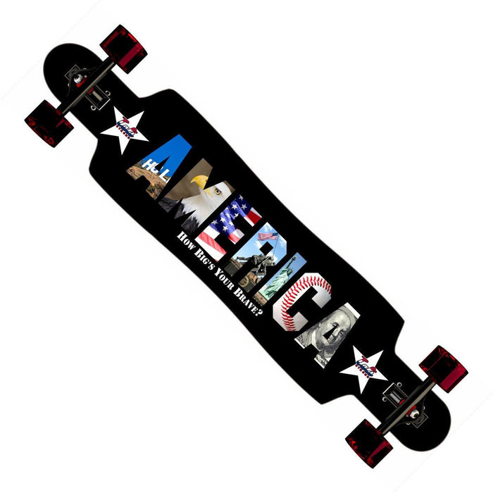 AG How Big's Your Brave AMERICA Longboard Drop Through Complete 9.5" x 42.75" - Drop Through Longboard - CALI Strong