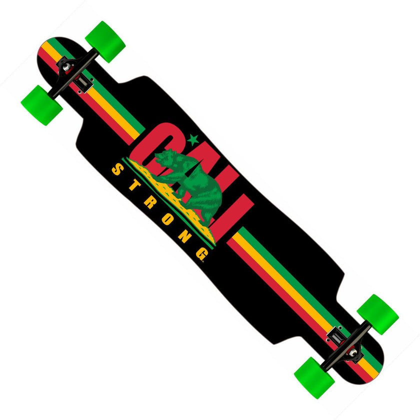 CALI Strong Rasta Longboard Drop Through Complete - Longboard Drop Through - Image 1 - CALI Strong